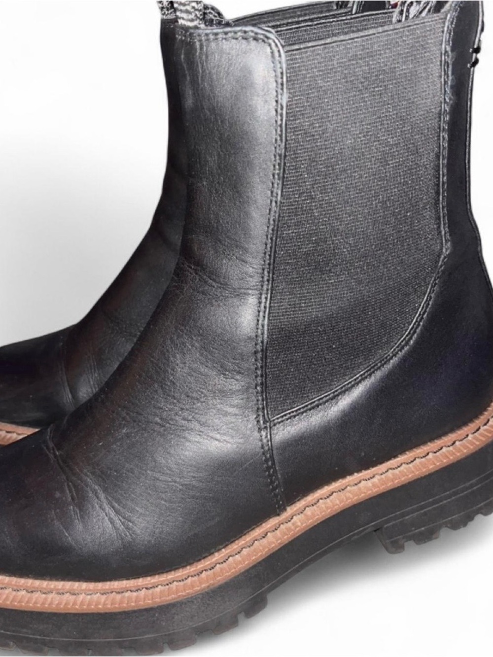Sam Edelman Laguna Waterproof Black Leather Chelsea Boots Festival Size 6